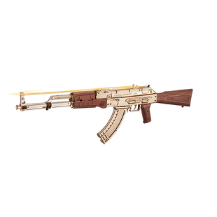 若客ak47皮筋枪diy木质拼装模型立体拼图积木男孩玩具儿童礼物