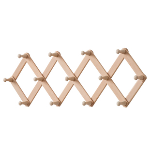 北欧实木壁挂墙上挂衣架伸缩衣帽架免打孔进门衣服挂钩玄关挂衣钩