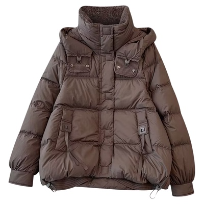 女士2025新款泡芙鹅绒服短款