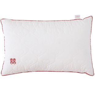 水星家纺抗菌婚庆双人枕头一对装结婚官方旗舰店枕芯全棉纤维枕