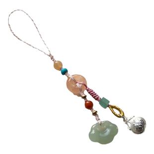 新款原创天然和田玉晴水如意平安锁手机链挂件车钥匙扣包包挂饰品