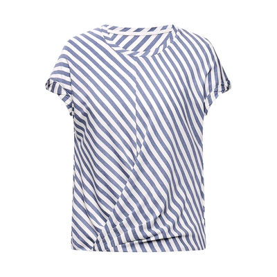 LILY混纺短款撞色莱赛收腰T恤