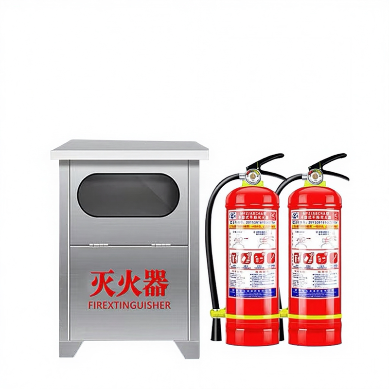 加厚不锈钢玻璃面灭火器箱落地式灭火箱/消防柜/应急