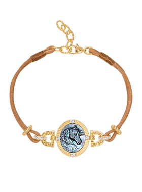 《年度黑马》新年复古设计感法式黑贝浮雕宫廷纯银手链手绳女马年