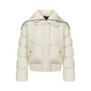 艾莱依羽绒服女冬季新款翻领针织拼接保暖假两件设计休闲百搭外套