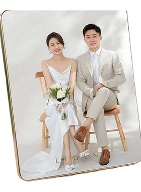 定制情侣婚纱照相框摆台全家福洗照片加打印带相片结婚照打印