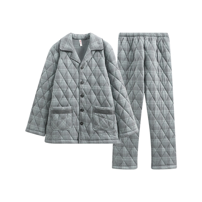 芬腾睡衣男珊瑚绒夹棉冬季套装