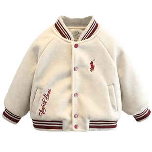 男童夹棉外套冬季儿童加厚棒球服帅气宝宝冬季夹克上衣小男孩棉服