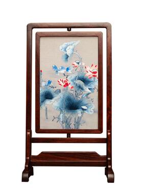 绣美苏绣非遗双面绣台屏摆件礼品