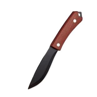 木纹黑漆高碳钢锻打手扒牛排水果切菜锋利黑便携烧烤野营割吃肉刀