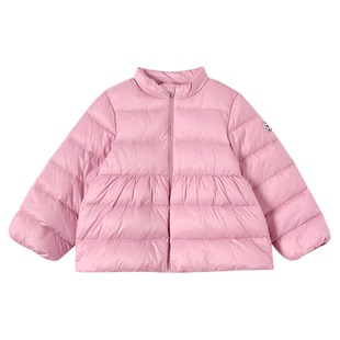 允儿妈女童冬季小众90白鸭绒立领花苞羽绒服儿童秋冬短款保暖外套