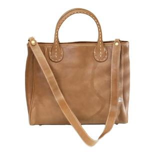 葱木 小众慵懒风植鞣牛皮质感通勤托特包小个子 宽肩带单肩斜挎包