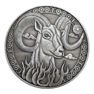 十二星座太阳神月亮笑脸镍古银纪念币 收藏爱情币巨蟹座金币硬币