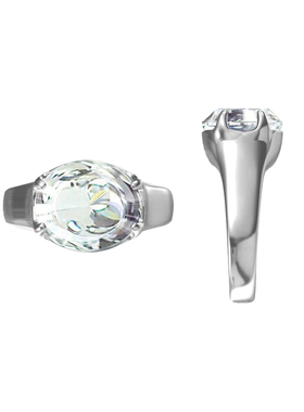 莫桑戒指镀灰色椭圆定制戒指