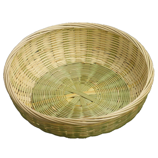 手工竹编篮圆簸箕馒头馍筐竹篮子家用收纳藤编洗菜蓝水果沥水箩筐