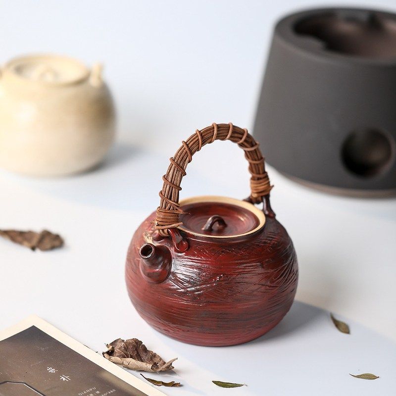晴先生景德镇纯手工围炉煮茶壶烧水壶提梁紫砂壶古朴可电陶炉明火