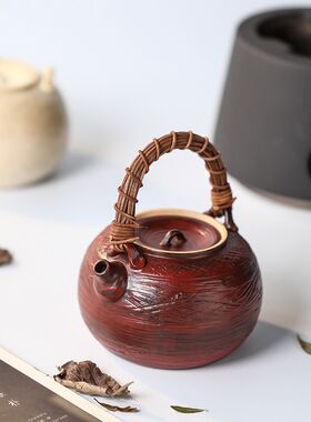 晴先生景德镇纯手工围炉煮茶壶烧水壶提梁紫砂壶古朴可电陶炉明火