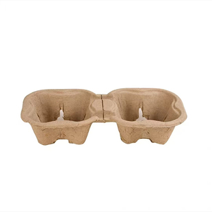 可降解纸浆杯托奶茶咖啡打包外卖商用杯架可拆分杯托托盘