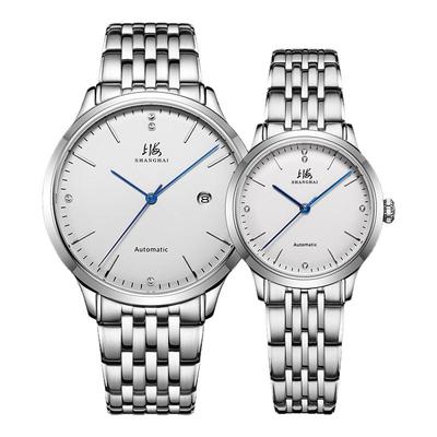 上海情侣一对全自动镀金男女腕表