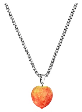 ZXS小众设计感桃子情侣项链吊坠