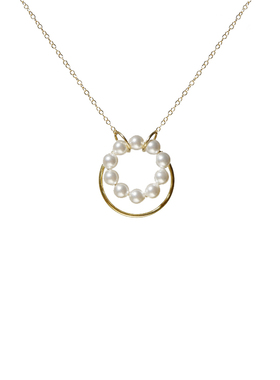 手作风项链圆圈送礼珍珠吊坠新品