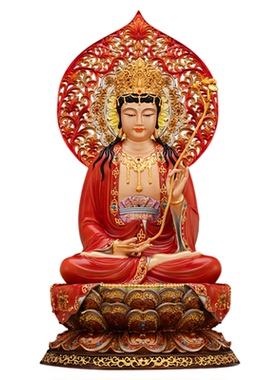 纯铜弥勒佛全堂佛桌面摆件铜鎏金观音菩萨佛像客厅供奉家用店铺