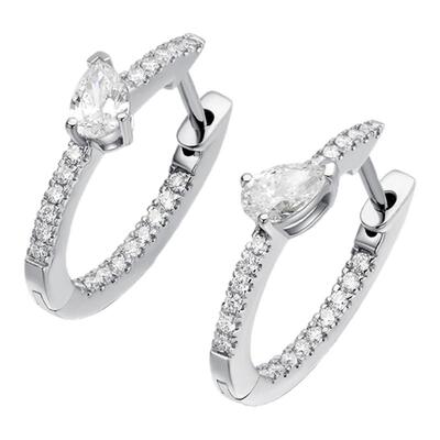 Flourishan/富煜钻低语花瓣钻石耳环14k金培育钻石耳钉生日礼物