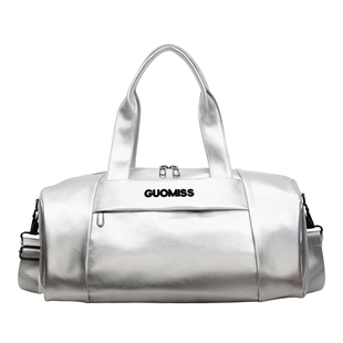 便携短途旅行包女皮质轻便防水紫色手提行李包干湿分离瑜伽健身包