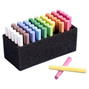 得力覆膜彩色粉笔无尘不脏手儿童黑板报专用粉笔教师用幼儿园画板家用教书多色可擦鲜艳粉笔