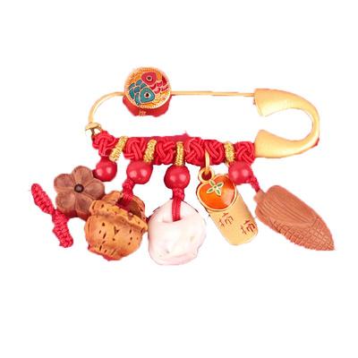 桃木桃核孕妇婴儿防惊吓手编别针