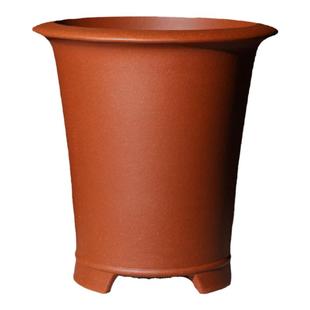 圆形喇叭口高精品宜兴紫砂兰花盆圆红直筒建兰春兰翠盖荷盆