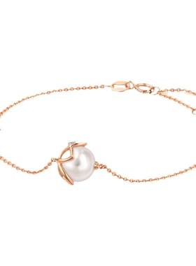 周生生手链玫瑰金珍珠