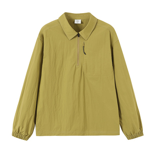 BENPANDA 户外半拉链机能衬衫速干透气翻领长袖山系运动套头衫秋