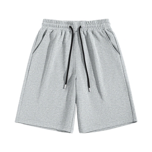 猫人灰色短裤男2026新款宽松运动休闲裤夏季外穿透气纯棉五分裤J