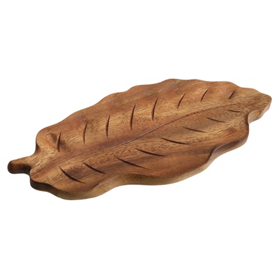 胡桃木树叶托盘实木收纳盘创意中式茶盘干泡台点心盘水果摆茶盘