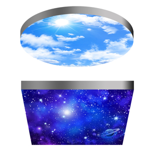 软膜天花吊顶高清蓝天白云白色透光膜星空软膜灯箱UV拉膜灯膜喷绘