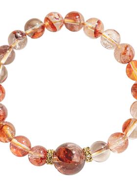 五台山天然红胶花水晶手串