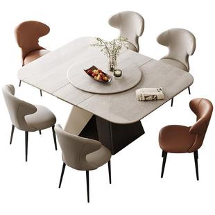 全友家居微晶石简约餐桌客厅家用2025新款小户型多功能可折叠饭桌