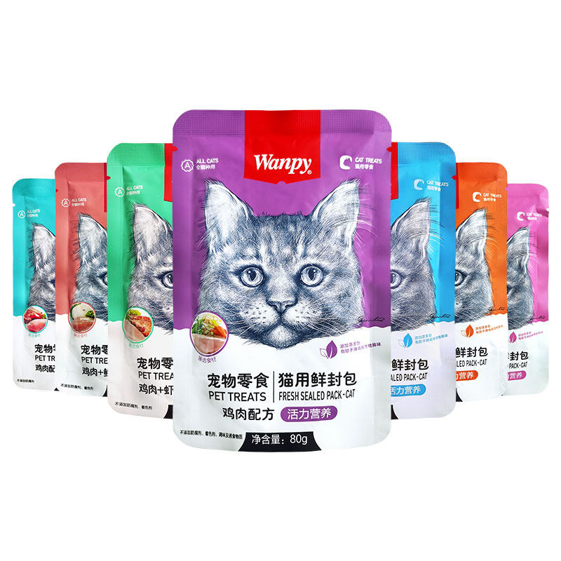 顽皮猫零食鲜封包罐头鸡肉补水