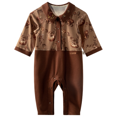 [秋色集]aqpa爱帕婴儿连体衣哈衣纯棉60支春秋新款宝宝衣服外出服