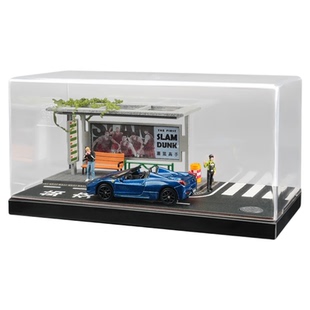 1:64车模场景展示盒停车场玩具微缩城市模型DIY合金小车收藏摆件