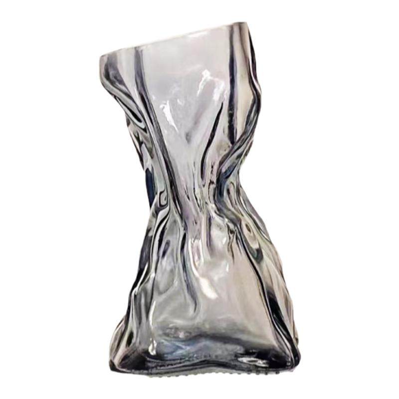 高级感简约创意不规则民宿花瓶透明玻璃客厅桌面插花水养装饰摆件