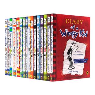 小屁孩日记英文原版16册套装 diary of a wimpy kid 1-16 漫画章节书 儿童英语故事书课外阅读漫画章节桥梁书文学Jeff Kinney
