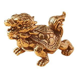 大号黄铜乌龟实心八卦龙龟铜招财龙龟桌面装饰茶宠复古做旧摆件