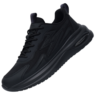 男鞋2026新款透气男士运动鞋黑色潮流网面软底休闲百搭鞋子男春季