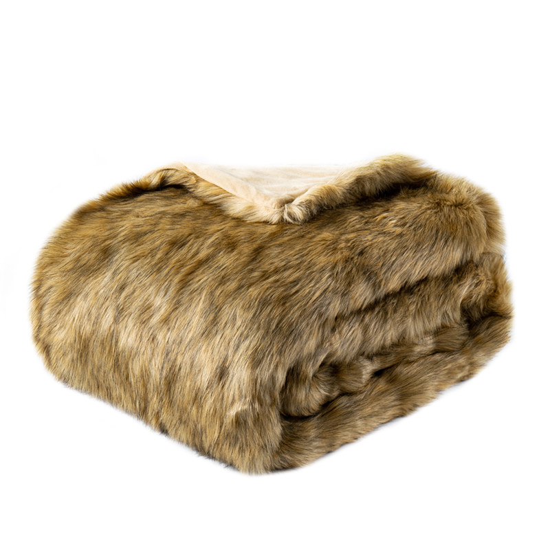 轻奢仿皮草毛毯加厚长毛绒毯子沙发毯盖毯样板房装饰毛皮毯