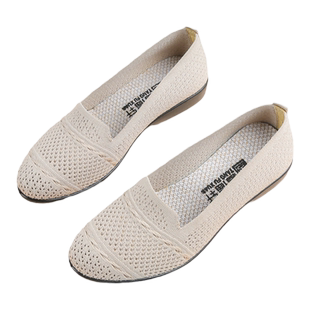 唐福轩软底防滑妈妈鞋网鞋夏季透气老北京布鞋女款单鞋平底网面鞋