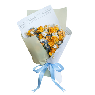 干花玫瑰米花罗丹斯成品花束网红节日礼物ins真花花束送闺蜜女友