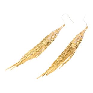 999纯银防过敏耳环女流苏长款超闪圆脸显瘦超仙时尚气质百搭耳饰