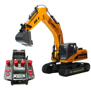 迈卡仑儿童玩具遥控车合金挖掘机工程车男孩生日礼物